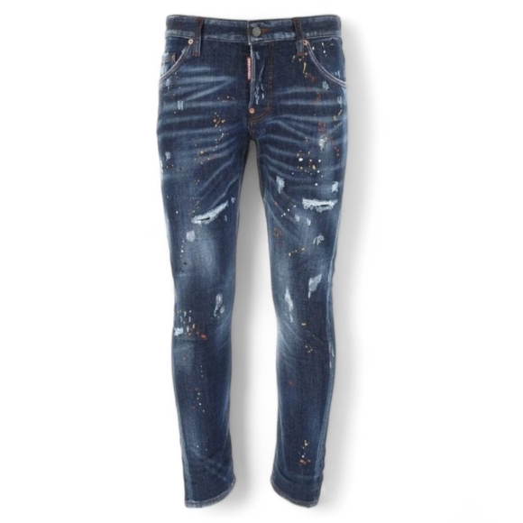 DSQUARED2 Classic Kenny Twist Pink Paint Splatter Button Fly DSquared 34 - Picture 1 of 15